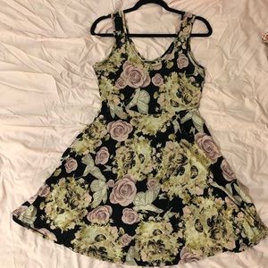 Skulls & Butterflies Skater Dress